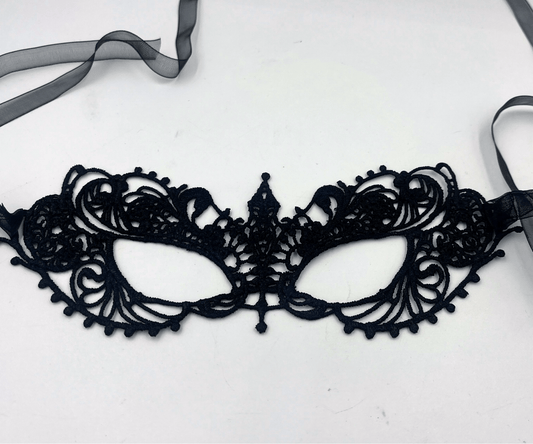 Ladies Black Lace Victorian Mask - Steampunkgearsa