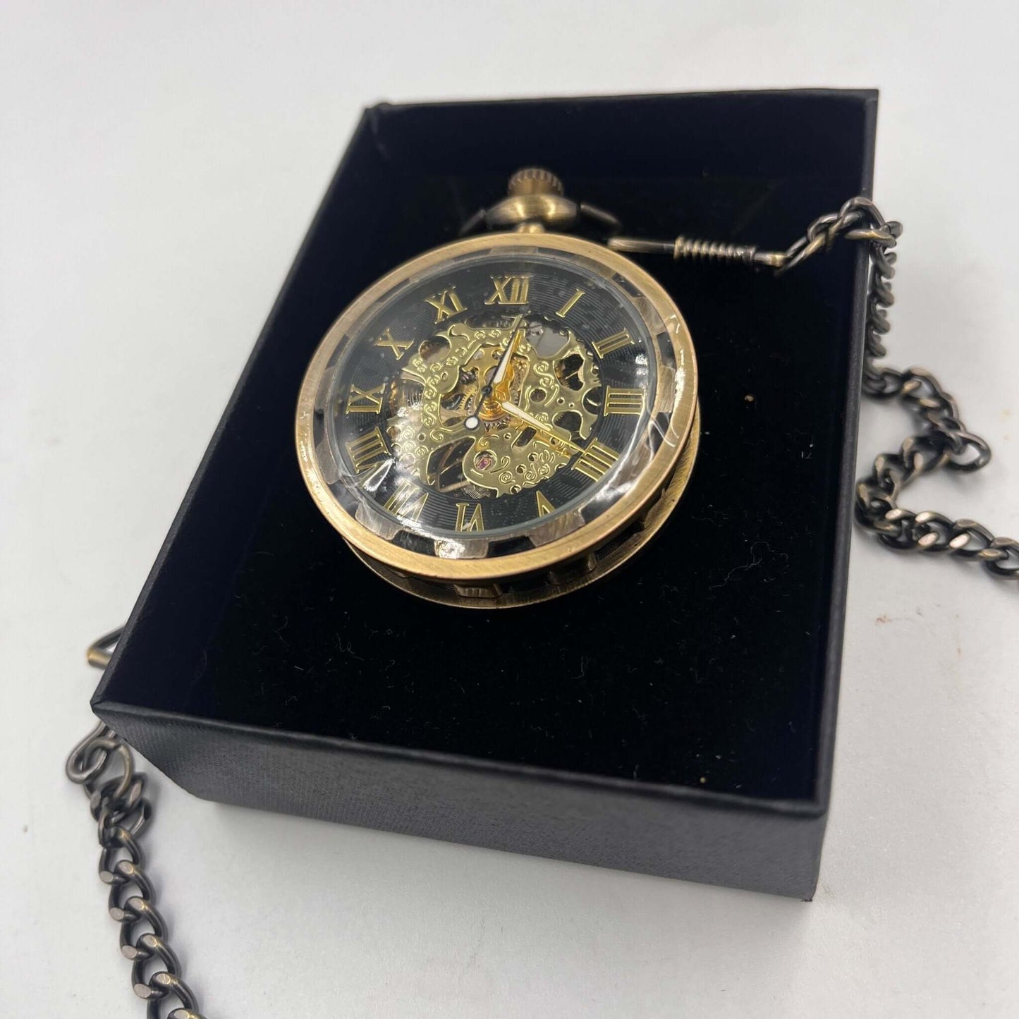 Luxury gold and black mechanical  pocket watch, Steampunkgear