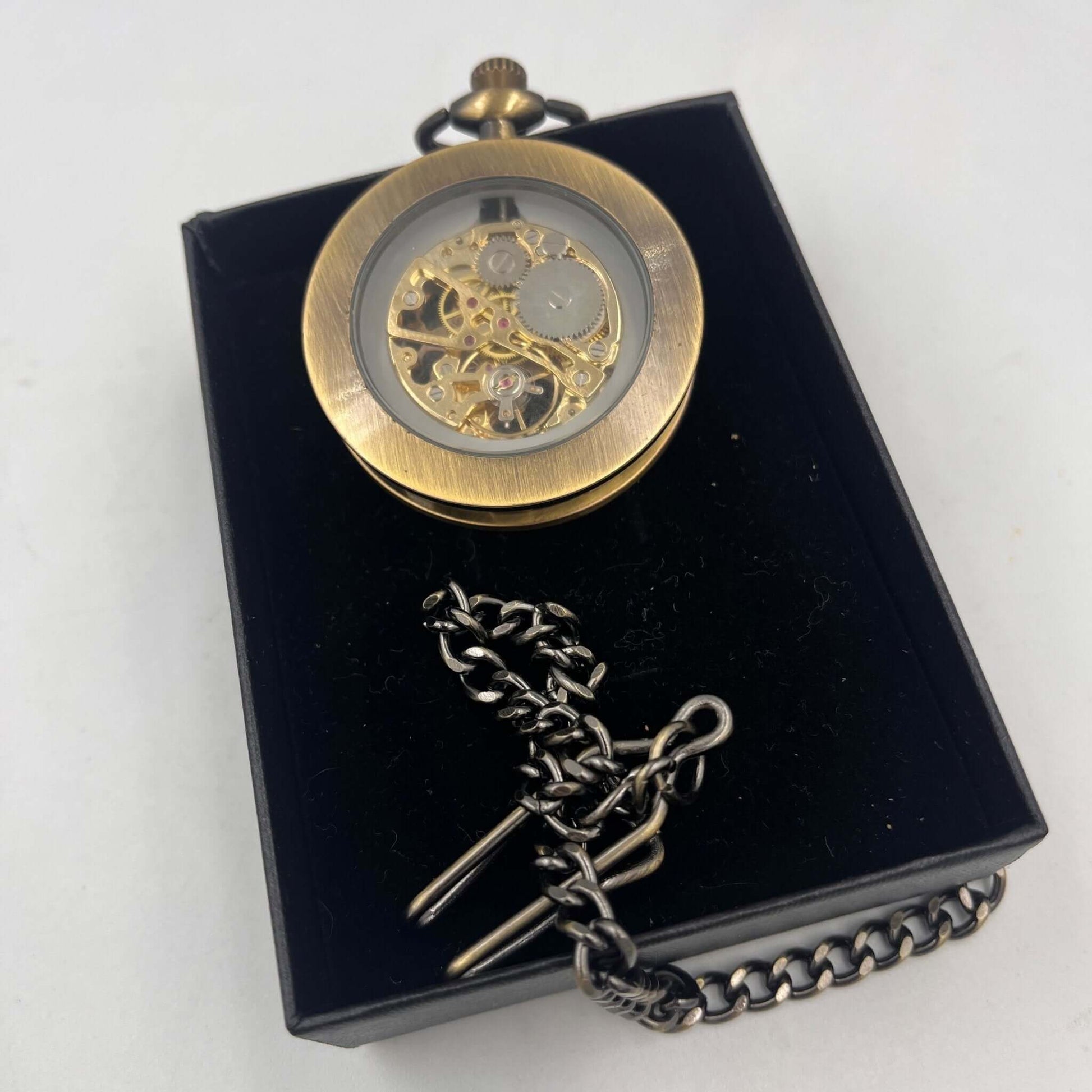 Luxury gold mechanical pocket watch for Fathers Day
