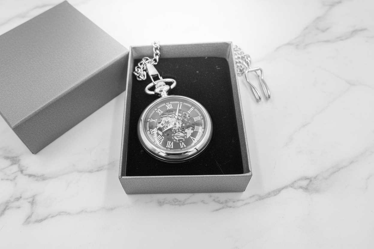 Luxury Unique silver mechanical Steampunk style pocket watch