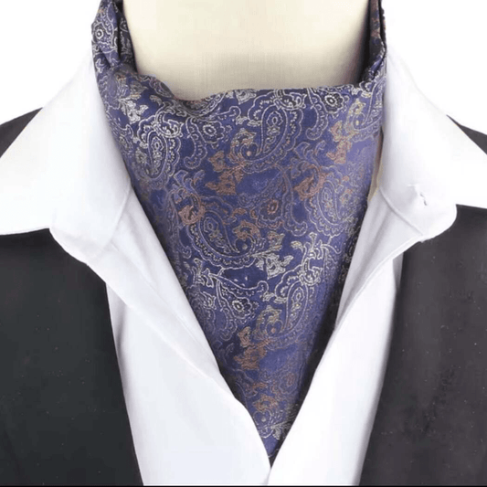 Mens Blue And Orange Paisley Cravats - Steampunkgearsa