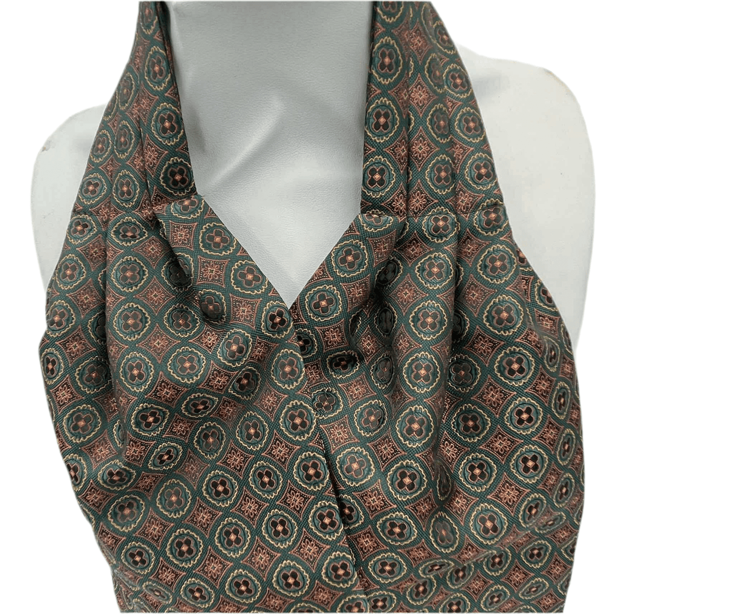 mens dark green&brown patterned Cravat - Steampunkgearsa