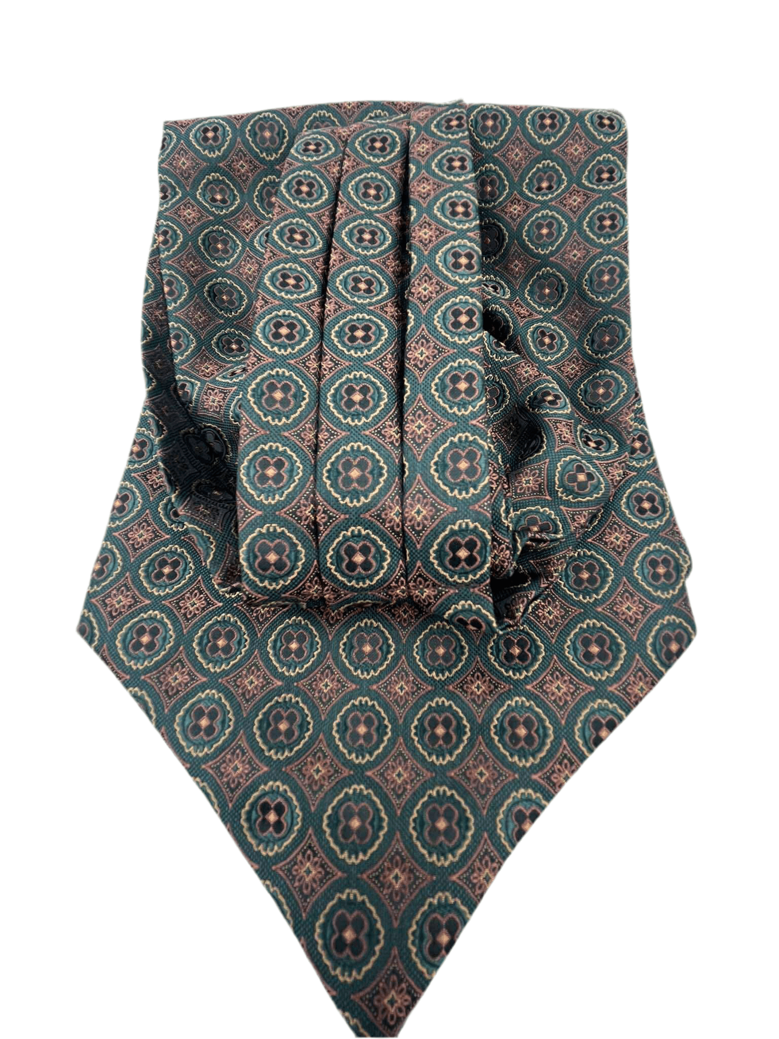 mens dark green&brown patterned Cravat - Steampunkgearsa