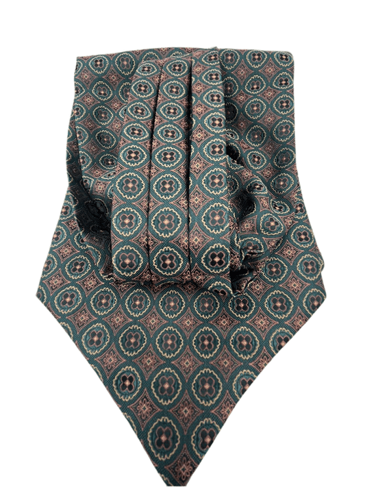 mens dark green&brown patterned Cravat - Steampunkgearsa