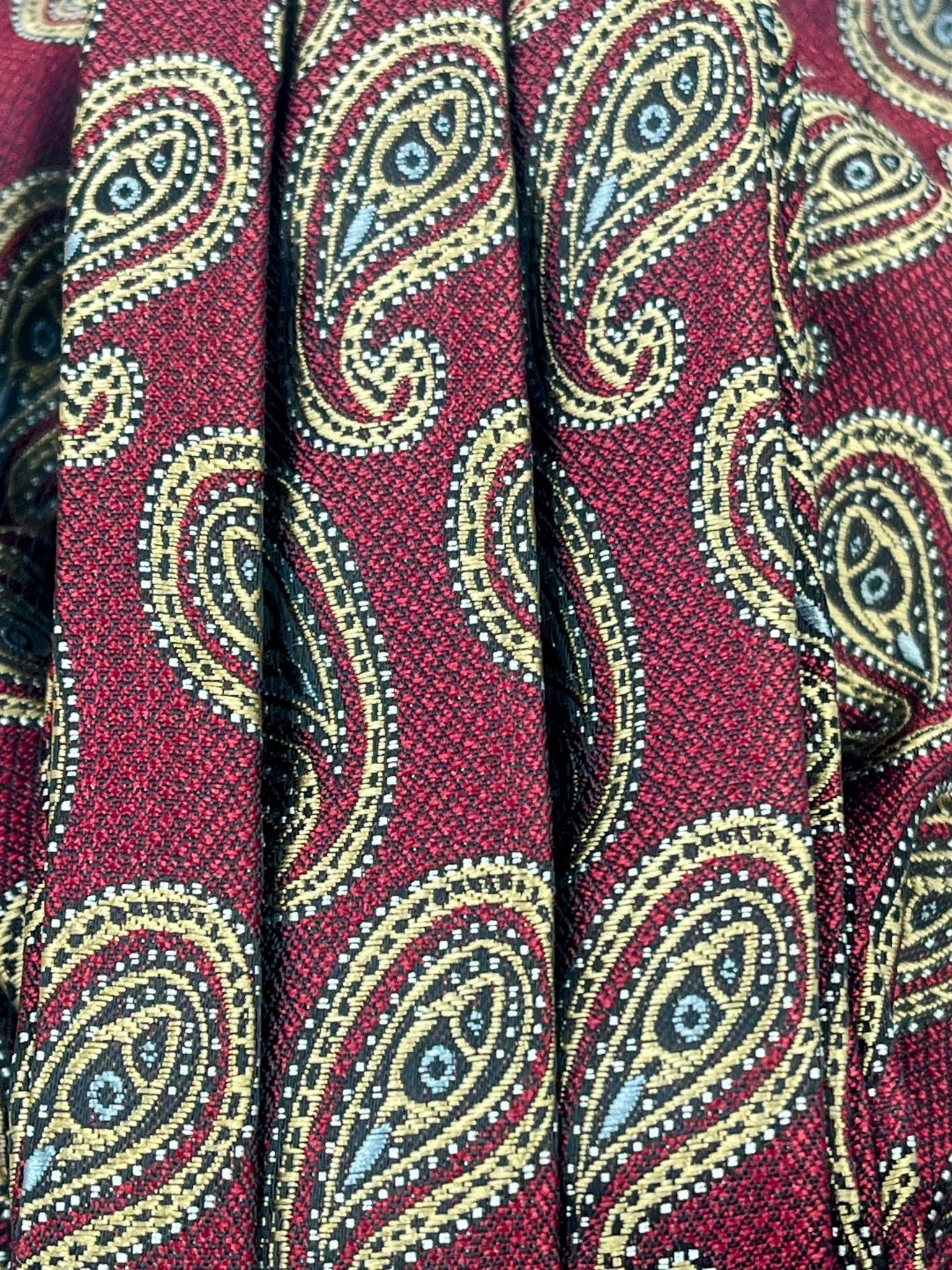 Mens Maroon Paisley Vintage Cravat Ascot Tie - Steampunkgearsa