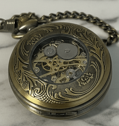 Premium Steampunk Mechanical skeleton Pocket Watch with movement.