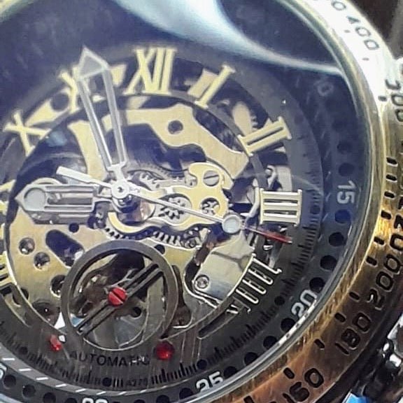 Premium Steampunk Mens wristwatch with mechanical movement