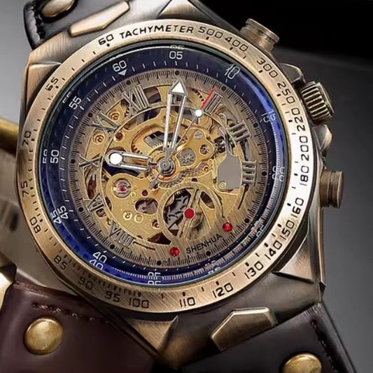 Mechanical movement  wristwatch for men,  collectors item-SteampunkgearSa