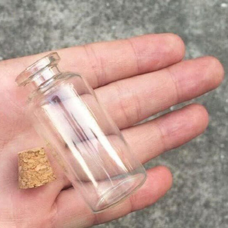 Set Of 4 Mini glass potion Bottles With Cork Stopper 7cm