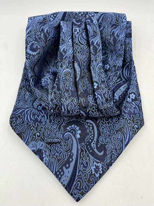 Steampunk Blue-Black Paisley Cravat