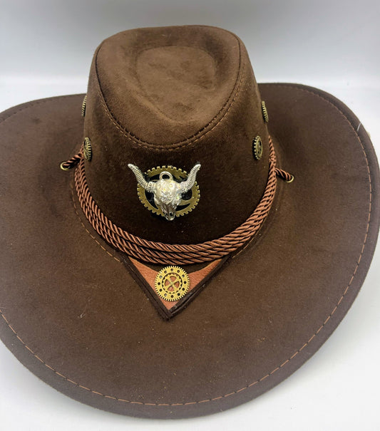 Steampunk Brown Cowboy Western Hat - Steampunkgearsa