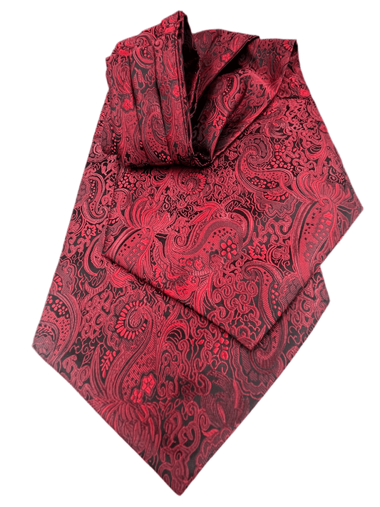 Steampunk Dark Red Paisley Cravats Ascot Ties - Steampunkgearsa