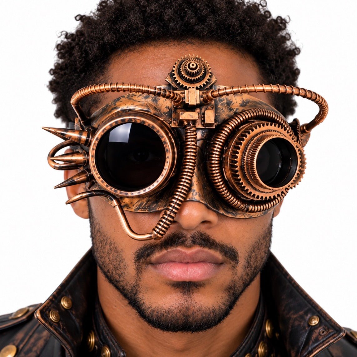 Steampunk Cyberpunk Copper  Cosplay mask 