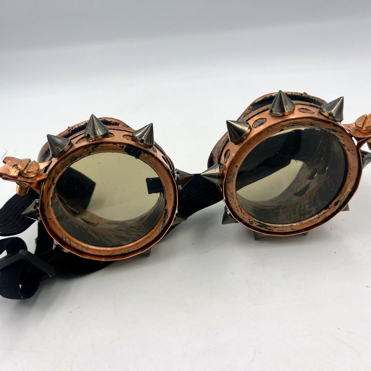 Steampunk goggles with copper wrap And Metal Spikes