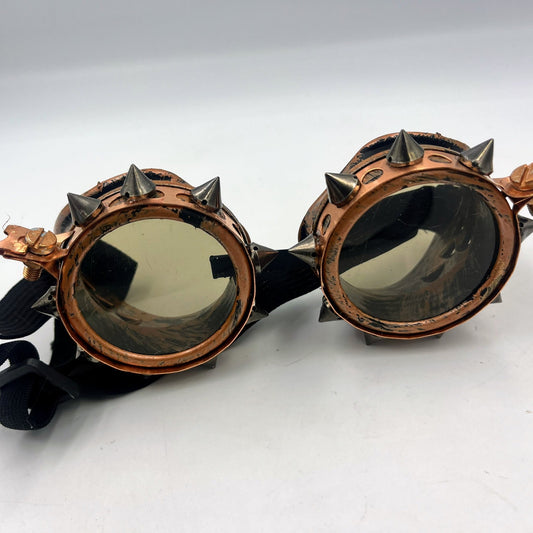Steampunk goggles with copper wrap And Metal Spikes