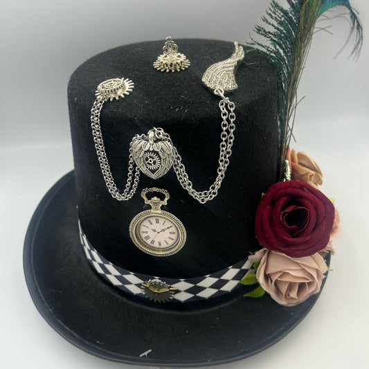 Steampunk Mad Hatter Themed Vintage Tophat