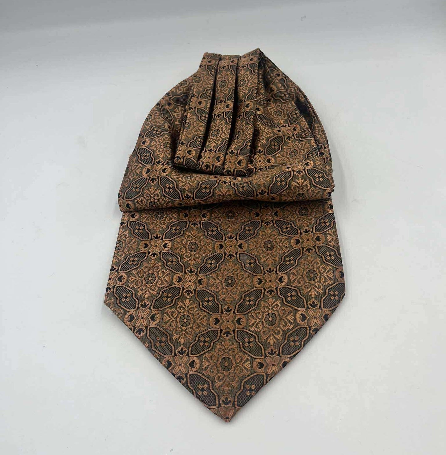 Steampunk premium brown patterned cravat Ascot tie