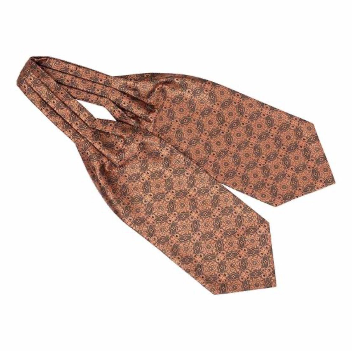 Steampunk premium rusty bronze  patterned cravat Ascot tie
