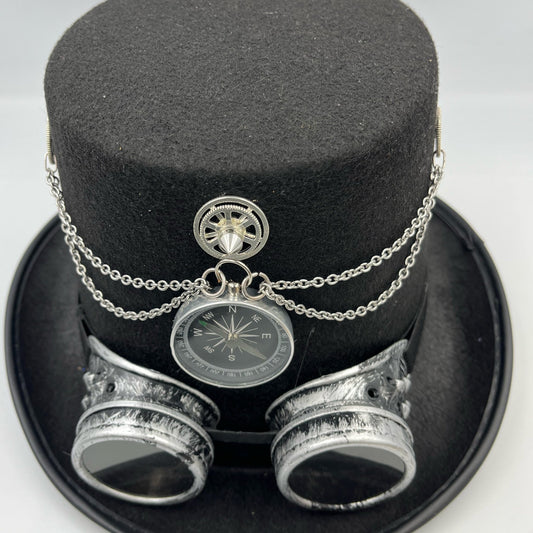 Steampunkgear- Mens Steampunk themed tophat with goggles