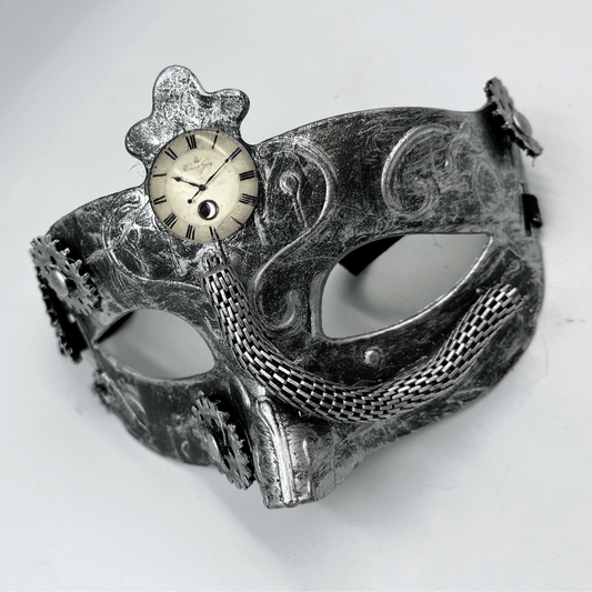 Steampunk Victorian Silver Masquerade Mask - Steampunkgearsa