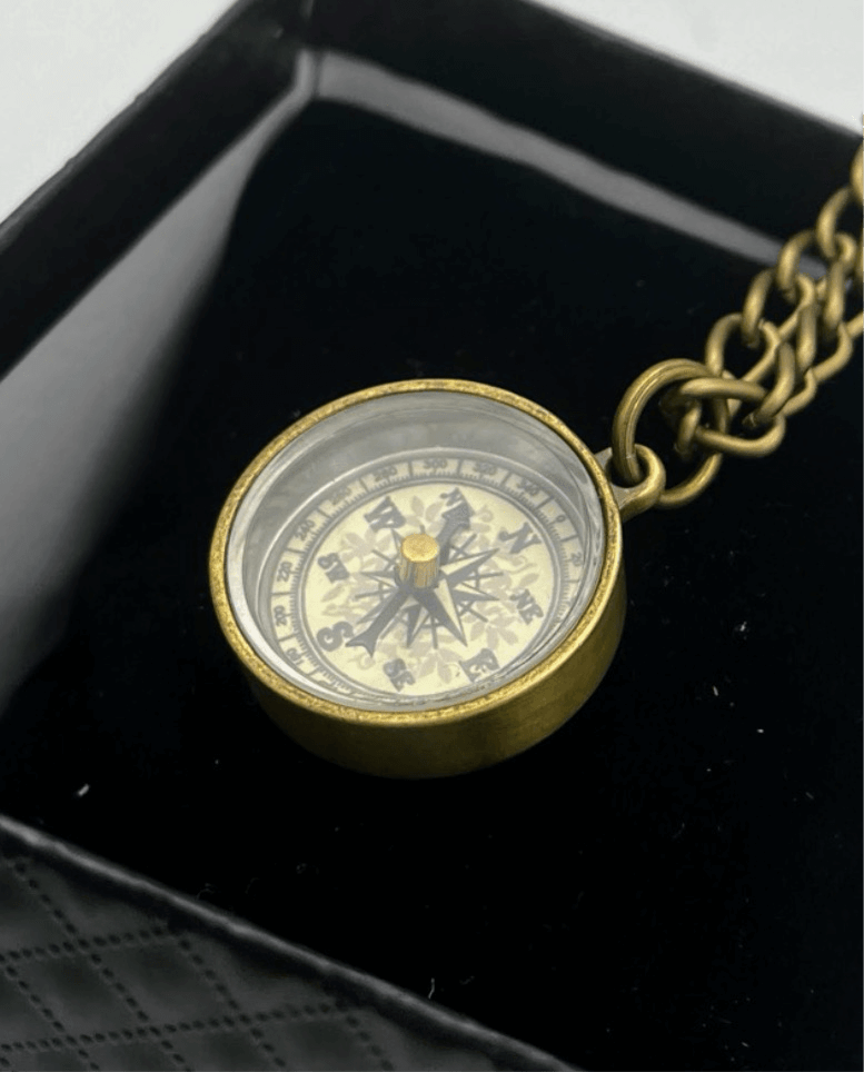 Steampunk Vintage Compass With Chain - Steampunkgearsa