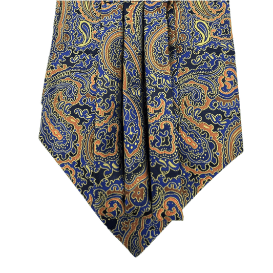 Steampunk Vintage Paisley Orange Blue Cravat