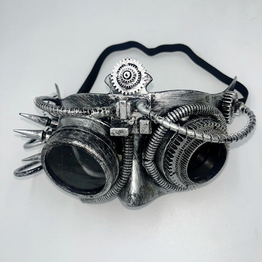 Cyberpunk Steampunk unisex mask, Silver- Steampunkgear